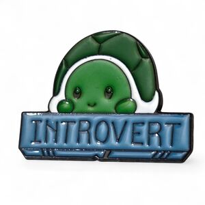 Introvert Turtle Enamel Pin Cute Shy Turtle Lapel Pin NWOT